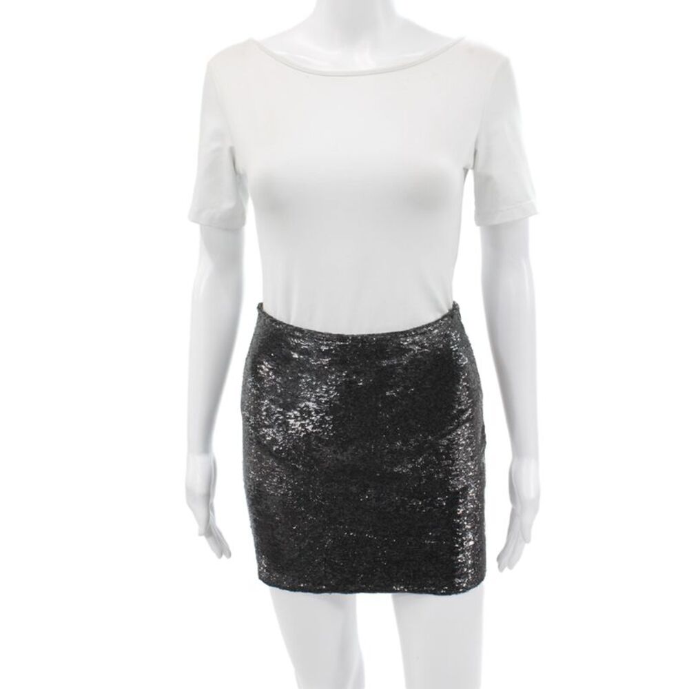 IRO Womens Mini Straight Pencil Skirt Black Viscose Size 34